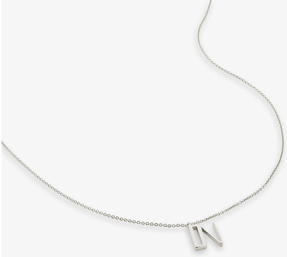 Monica Vinader Womens Sterling Silver M Letter-Charm Sterling-Silver Pendant Necklace 1 Size