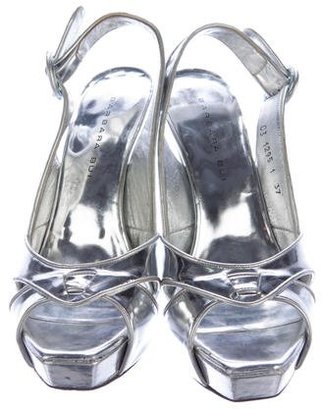 Barbara Bui Metallic Slingback Sandals
