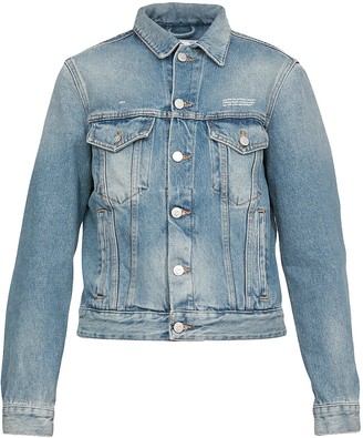 jaket denim off white
