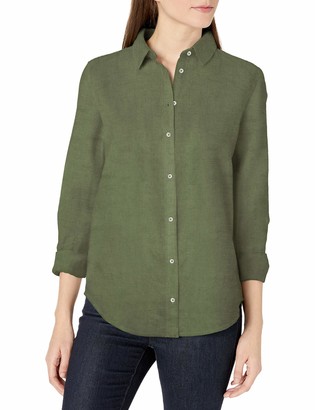Amazon Essentials Women's Relaxed-Fit Long-Sleeve Linen Shirt