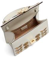 Thumbnail for your product : Gucci Sylvie Mini Embellished Leather Shoulder Bag - Womens - White Gold