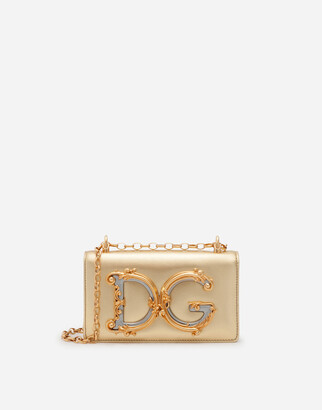 Dolce & Gabbana Girls Phone Bag In Nappa Mordore Leather
