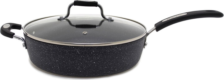Starfrit THE ROCK by 11" Non-Stick Aluminum Deep-Fry Pan with Glass Lid & Bakelite Handles, 060705-002-0000