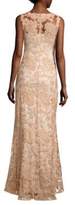 Thumbnail for your product : Tadashi Shoji Sleeveless Floral Lace A-Line Gown