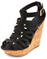 Thumbnail for your product : Charlotte Russe Looped Strappy Gladiator Wedge Sandals