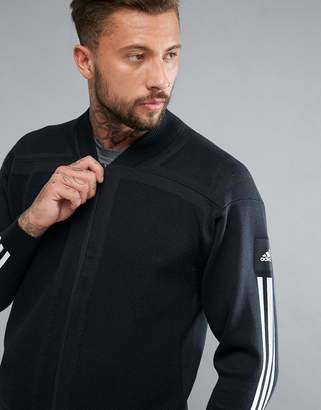 adidas Training icon knit bomber jacket in black b46993