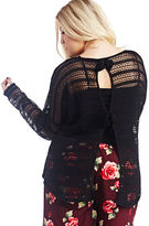 Thumbnail for your product : Wet Seal Bow Back Open Knit Sweater