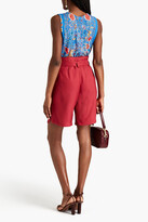 Thumbnail for your product : Roberto Cavalli Tasseled ruched floral-print crepe top