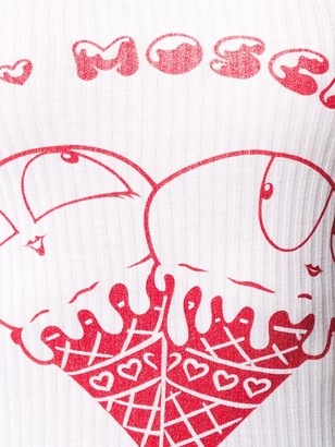 Love Moschino Ribbed Printed Sleeveless Bodysuit
