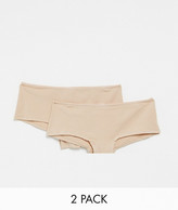 Thumbnail for your product : Hunkemoller Kim 2-pack cotton boxer briefs in beige