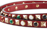 Thumbnail for your product : Valentino Slim Leather Rolling Rockstud Belt