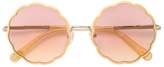 Thumbnail for your product : Chloé Kids scalloped round sunglasses