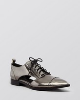 Thumbnail for your product : Elie Tahari Pointed Toe Lace Up Oxford Flats - Oakly