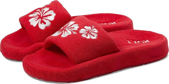 Roxy Slippy Terry Cloth Sandals (Red) Women's Shoes - ShopStyle