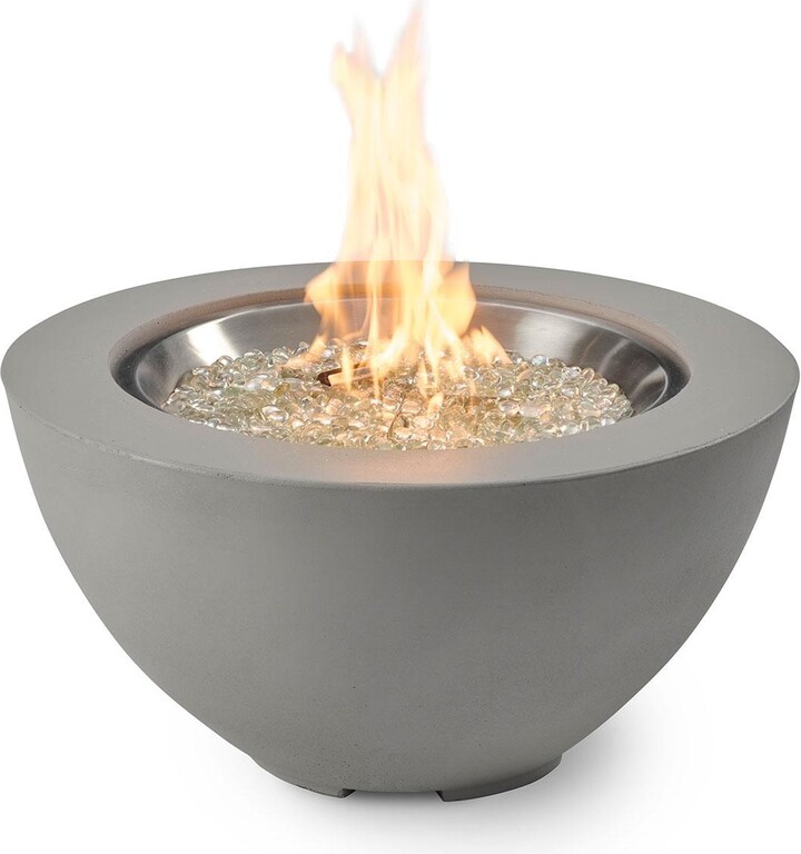 The Outdoor GreatRoom Company Cove 29 Inch Round GFRC Propane Fire Bowl in Natural Gray by
