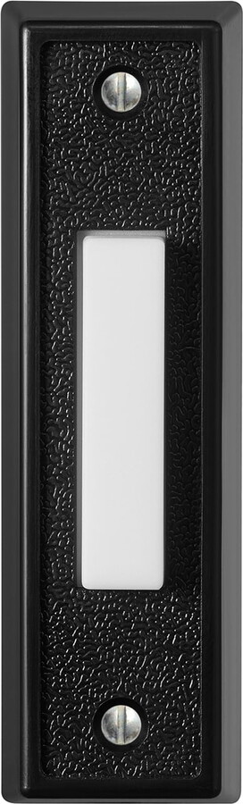 Heath Zenith Black Plastic Wired Lighted Push Doorbell Button