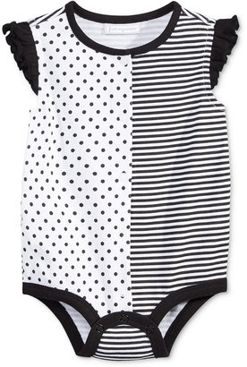 First Impressions Dots & Stripes Heart Cotton Snap-Up Bodysuit, Baby Girls (0-24 months), Created for Macy's