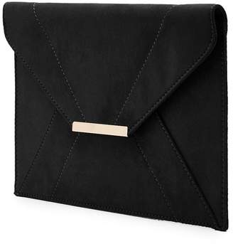 boohoo Panelled Suedette Clutch