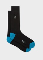 Thumbnail for your product : Paul Smith Men's Black 'Zebra' Embroidered Socks