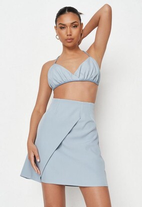 Missguided Blue High Waisted Corset Mini Skirt - ShopStyle