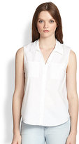 Thumbnail for your product : Joie Taverlia Button-Front Sleeveless Shirt