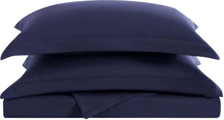 Truly Soft Everyday 4 Piece Full/Queen Removeable Cover Microfiber Comforter Set in Navy Blue