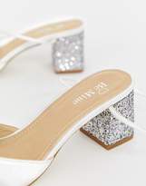 Thumbnail for your product : Be Mine Bridal Honor ivory satin glitter mid heeled shoes