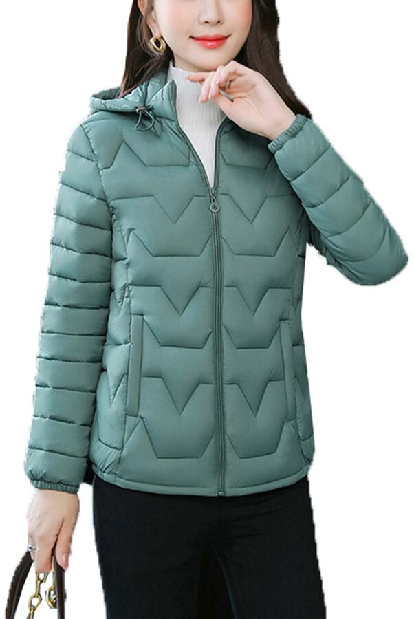 Wjanyhn Cotton-Padded Jacket Winter Clothing Fashion Large Size Women's  Lightweight Short Cotton-Padded Jacket Pure Color Multi-Color Warm Cotton-Padded  Jacket Green - ShopStyle