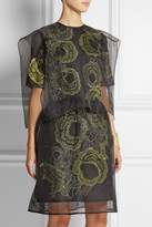 Thumbnail for your product : Michael Van Der Ham Embroidered silk-organza dress