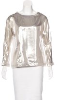Thumbnail for your product : Lisa Perry Metallic Silk-Blend Blouse