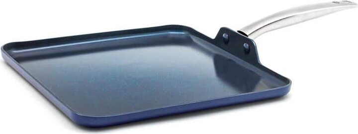 Blue Diamond 11 in. Aluminum Ceramic Nonstick Griddle in Blue