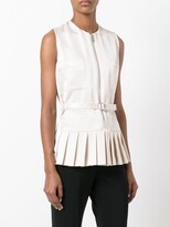 Thumbnail for your product : Victoria Beckham Pleated Trim Zip Up Top