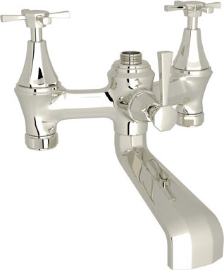 Perrin & Rowe Deco™ Exposed Triple Handle Deck Mounted Clawfoot Tub Faucet