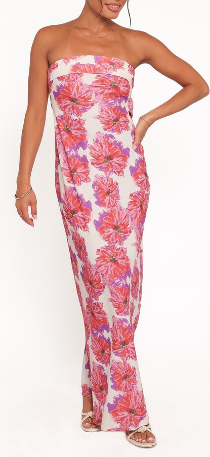 Petal & Pup Remmie Print Strapless Maxi Dress