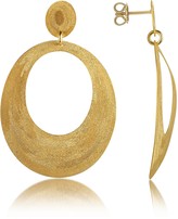 Thumbnail for your product : Stefano Patriarchi Golden Silver Etched Oval Cut Out Drop Earrings