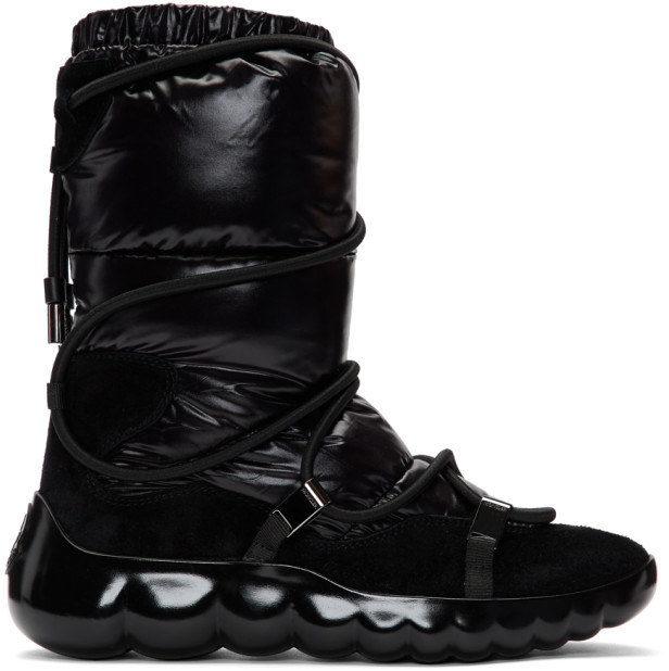 Moncler Black Round Toe Women's Boots 