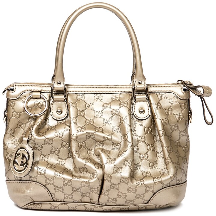 Gucci Gold Guccissima Leather Sukey Top Handle Bag ShopStyle