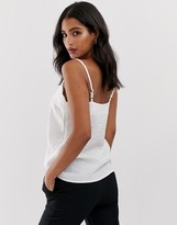 Thumbnail for your product : Vila scallop edge cami top in white