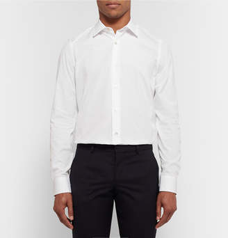 Paul Smith White Slim-Fit Contrast-Cuff Cotton-Poplin Shirt - Men - White