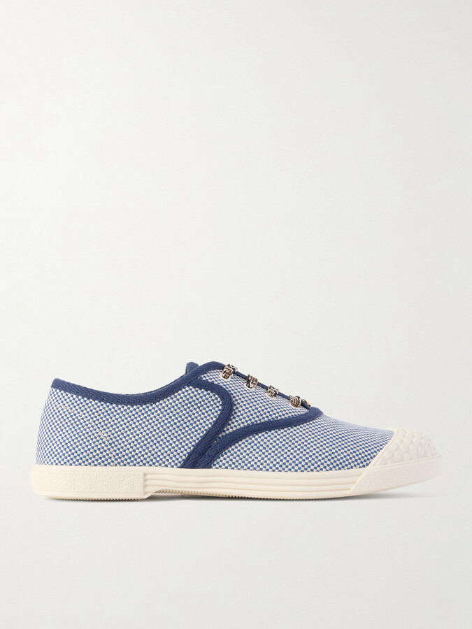 Valentino Garavani Bay By Bay Rubber-trimmed Two-tone Canvas Sneakers - Blue