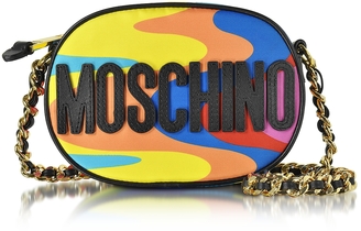 Moschino Multicolor Print Nylon Crossbody Bag w/Logo