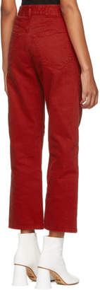 MM6 MAISON MARGIELA Red Garment-Dyed Jeans