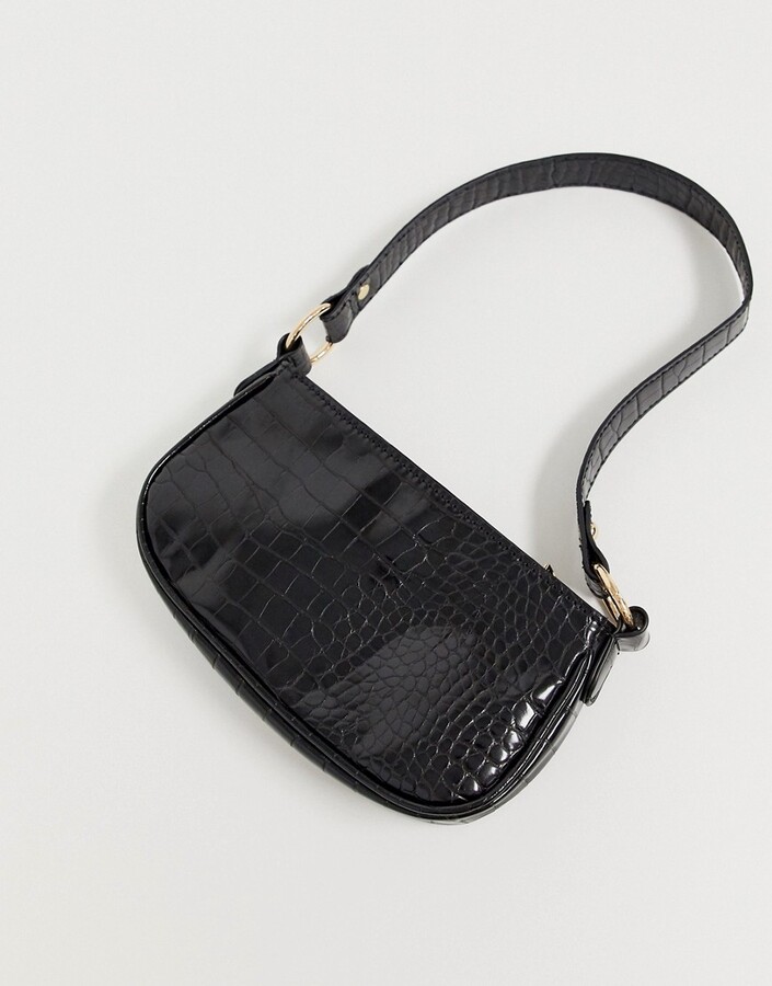 Asos black croc bag Clearance