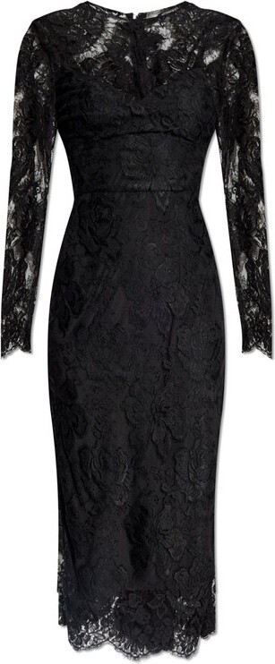 Dolce & Gabbana Calf-Length Floral Lace Dress