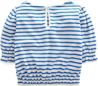 Boden Kids' Stripe Embroidered Terry Top