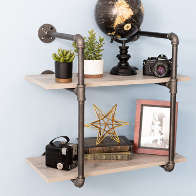 Williston Forge 2-Tier Steel Pipe Shelf Kit