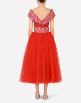 Thumbnail for your product : Dolce & Gabbana Jacquard and tulle calf-length dress