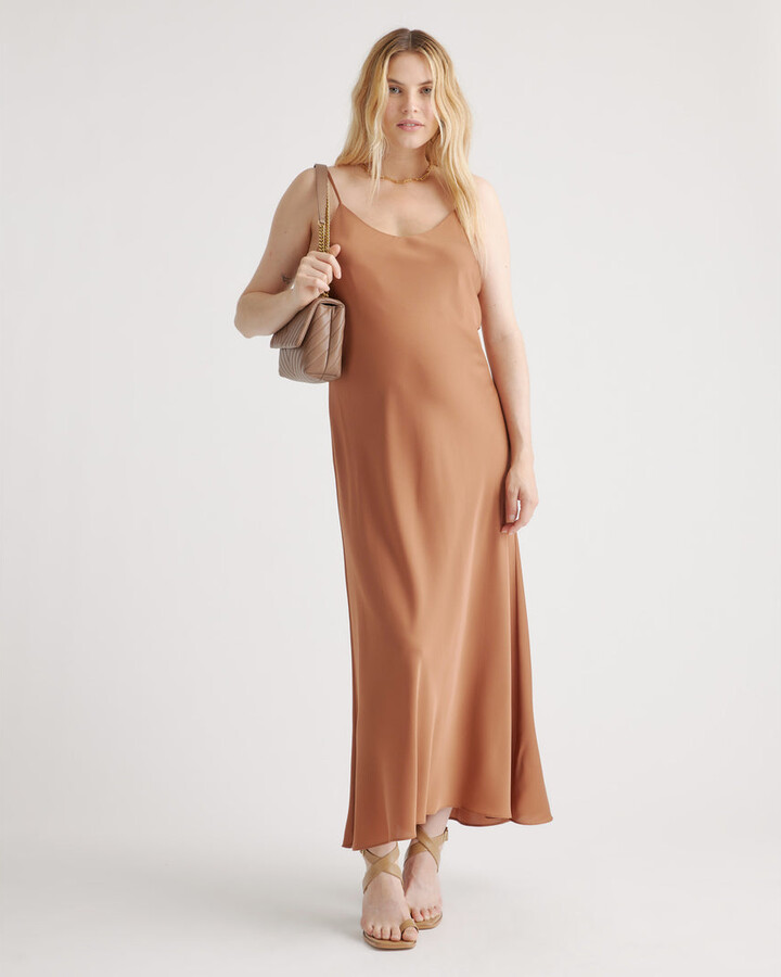 Quince Silk Maternity Slip Dress -