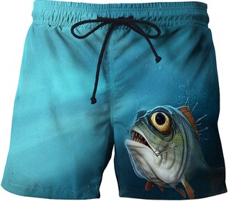 HHSW Shorts for Men Beach Pants Fishing 3D Fish Summer Casual Straight  Print Shorts-Hhstk427_S - ShopStyle Swimwear
