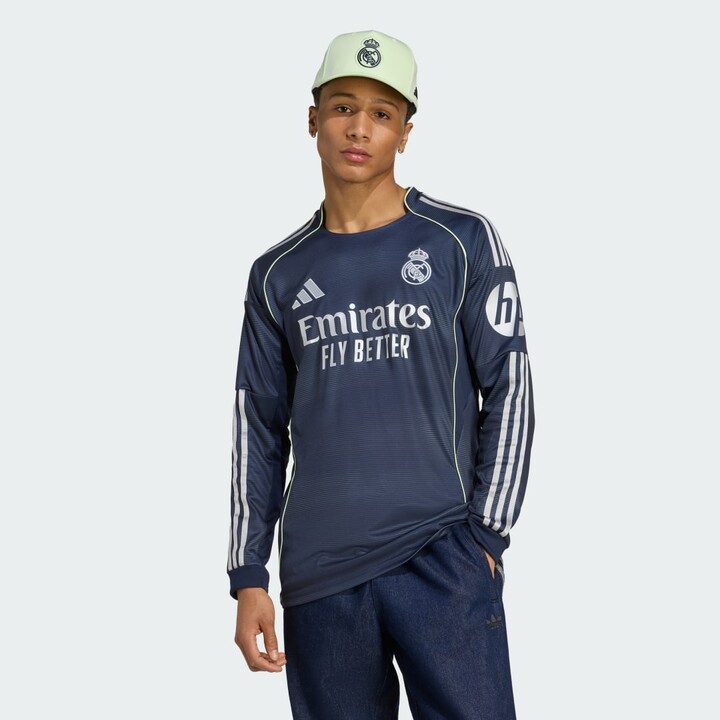adidas Real Madrid 25/26 Long Sleeve Away Jersey Legend Ink M Mens